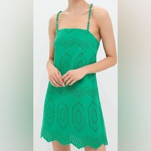Great Condition Hyacinth House Green Eyelet Beaded Strap Mini Party Dress Sz XS